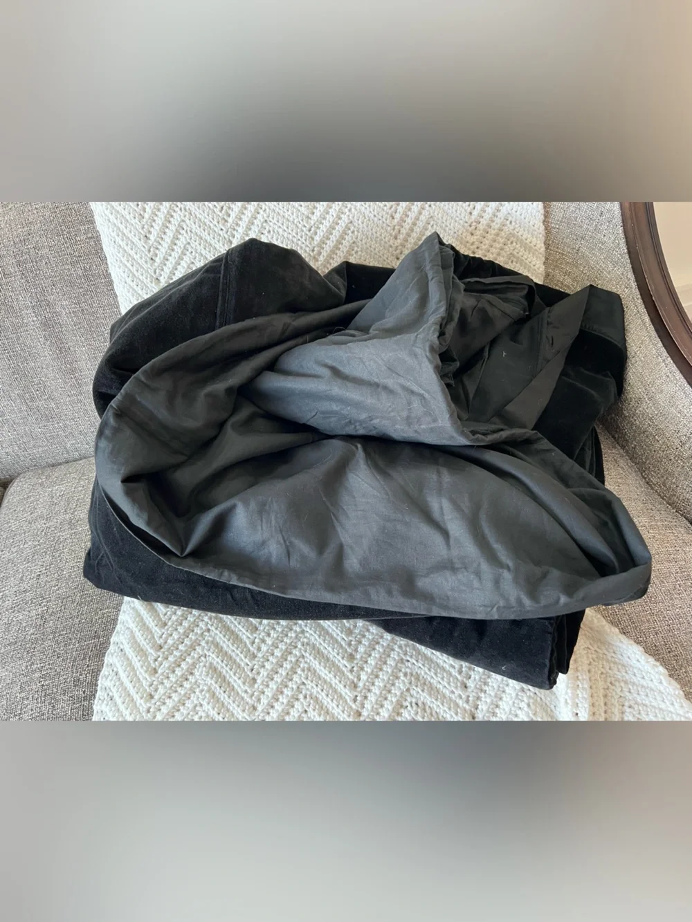 Charter club vintage velvet black King size duvet cover and one shame